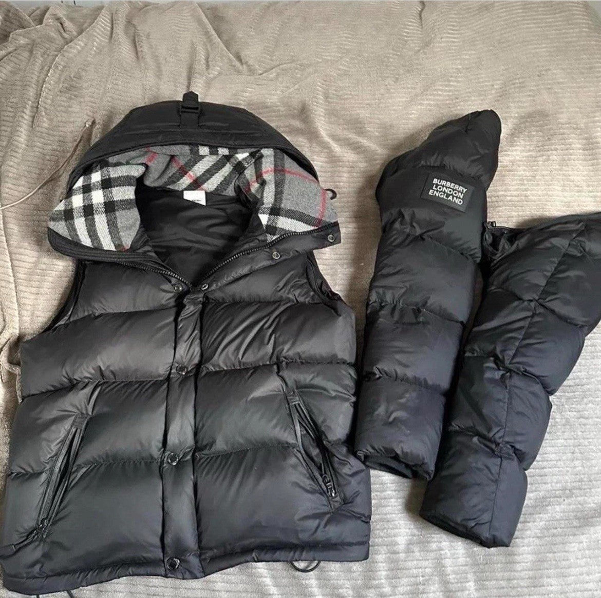 Black Burberry puffer jacket