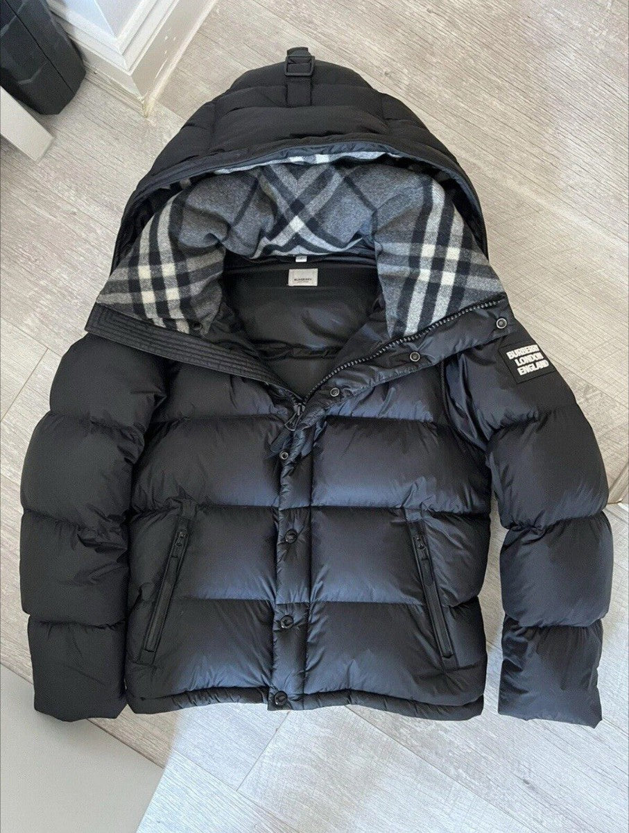 Black Burberry puffer jacket