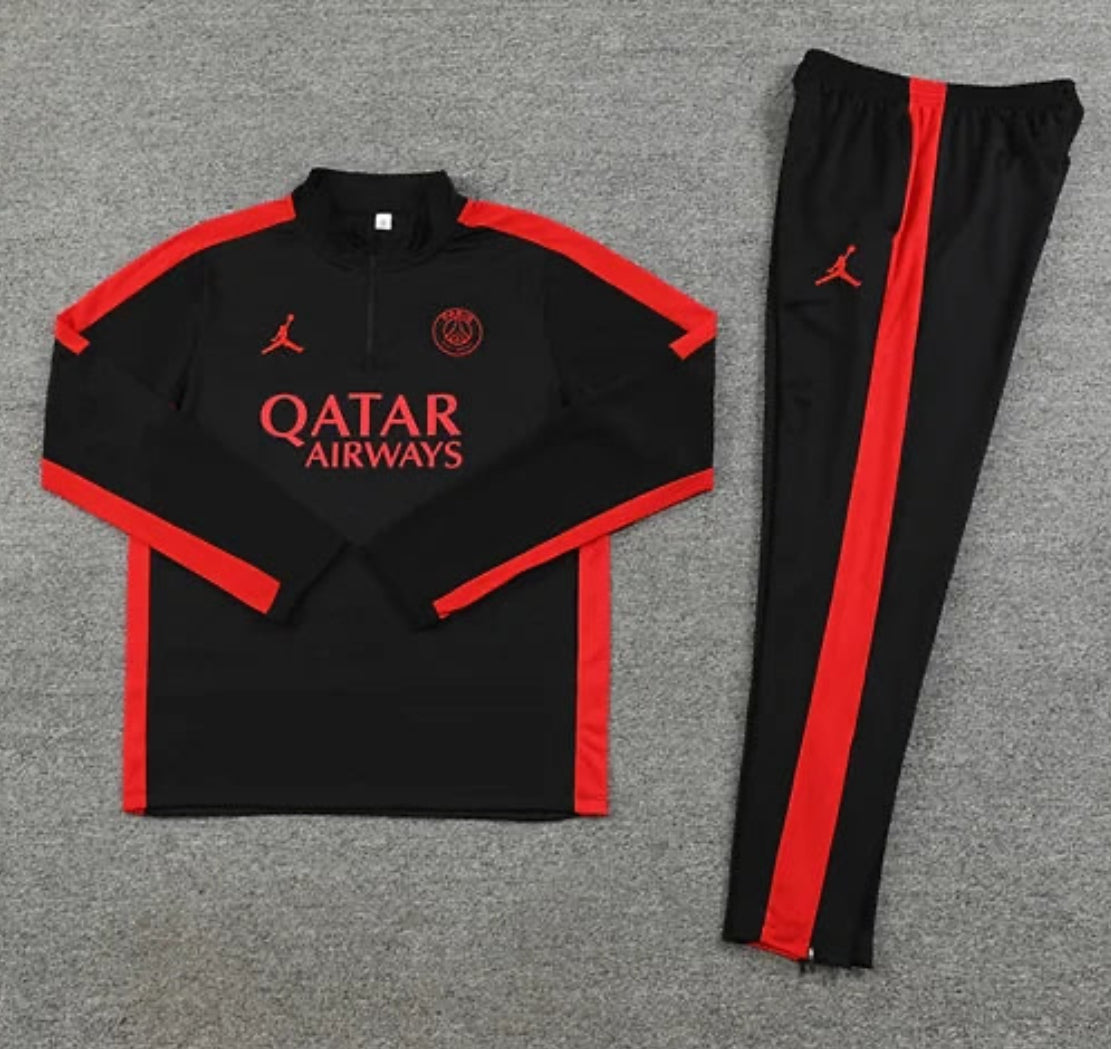 Black / Red (Striped) - Paris Tracksuit