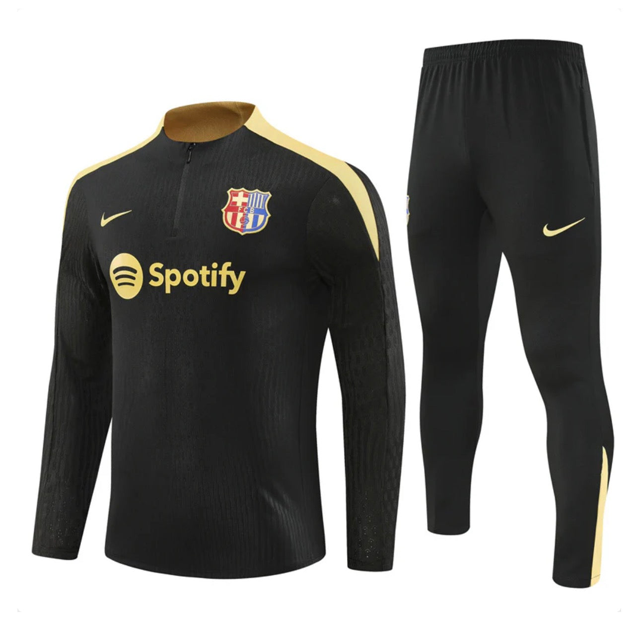 Barcelona 1/4 Zip Tracksuit 24/25 - Black / Gold